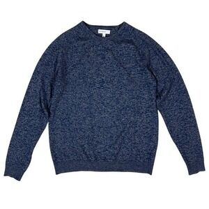 Calibrate Blue Crewneck Lightweight Knit Sweater L Soft Modern Minimalist Men's
